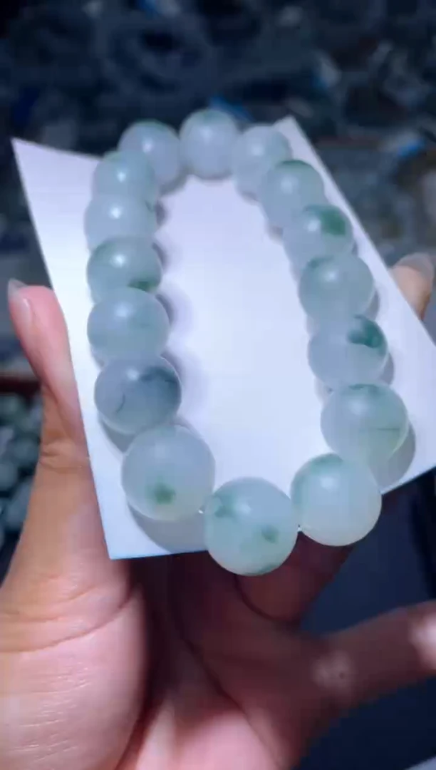 未镶嵌定制翡翠天然缅甸翡翠手串90