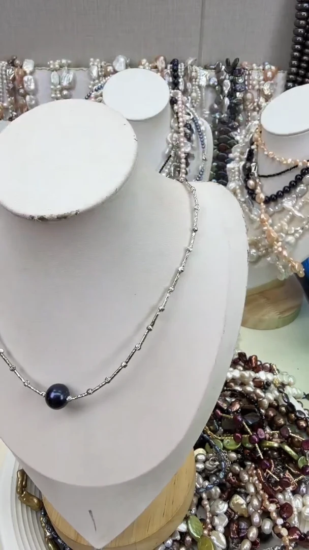 颈饰银S925镶嵌淡水珍珠1