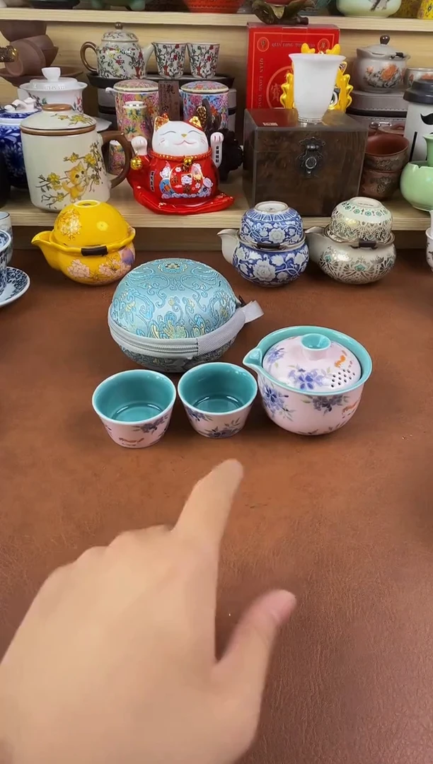 陶瓷茶具摆件旅行套组