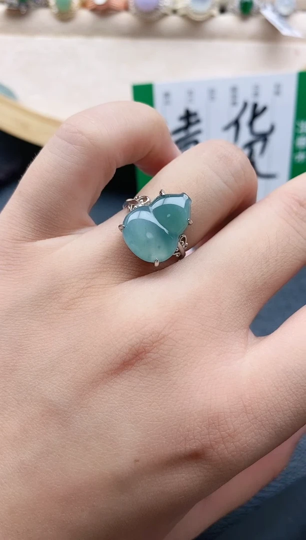 翡翠戒指银S925镶嵌1