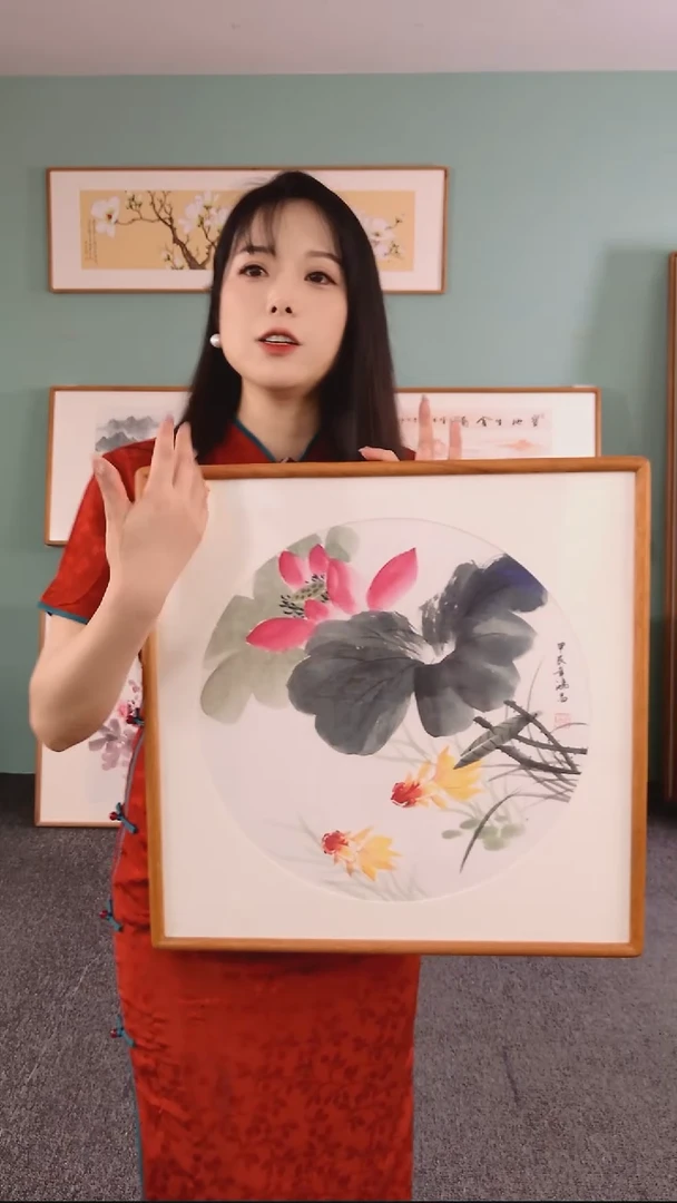 国画工笔金鱼50*50邓鸿昌