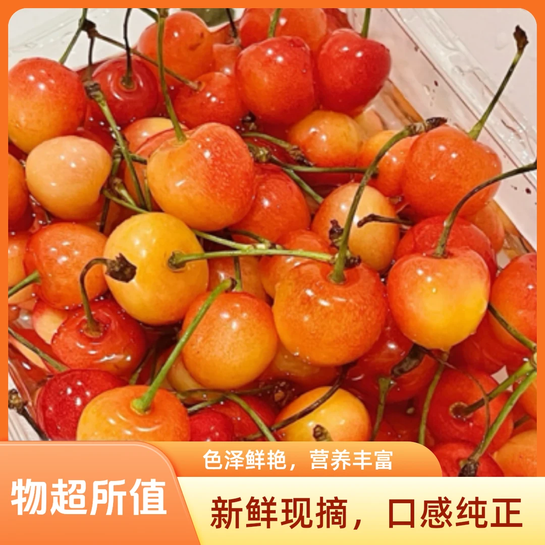 【顺丰包邮】纯甜山东黄蜜水晶蜜甜雷尼尔纯甜樱桃现摘现发3斤装