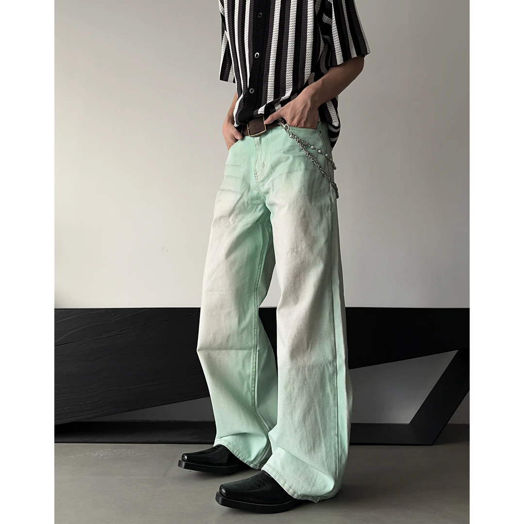 【夜光神牛】甄枚前美式高级感cleanfit做旧重工夜光春夏牛仔裤