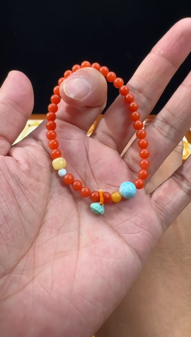 手链未镶嵌南红玛瑙锦红