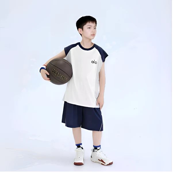 【夏日运动限定】冰丝凉感套装儿童背心运动休闲坎肩夏款无袖圆领套