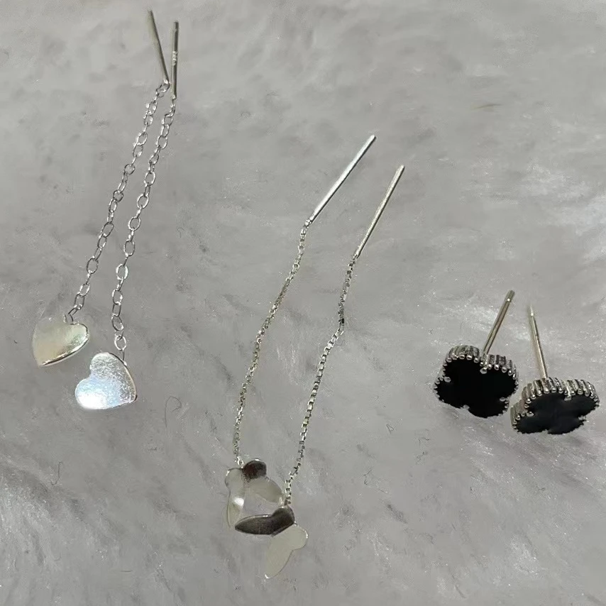 链子925银  925银耳饰 精致百搭日常气质简约经典精美三件套