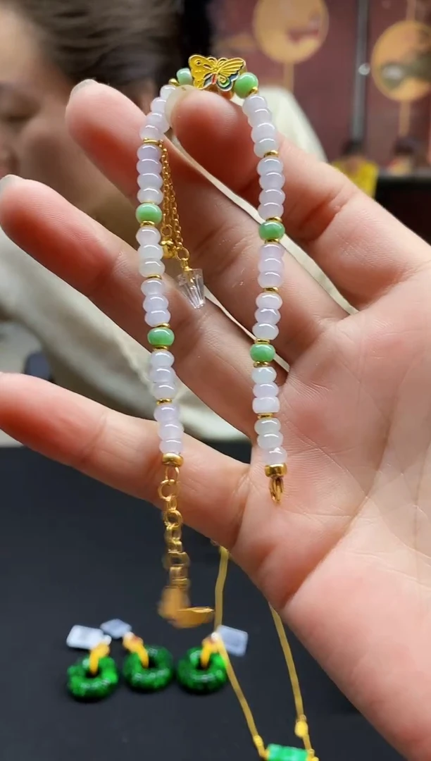 颈饰未镶嵌翡翠翡翠手串-2