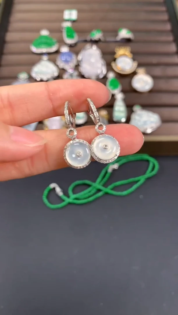 【闪购商品】翡翠耳饰18K金镶嵌A317|2980