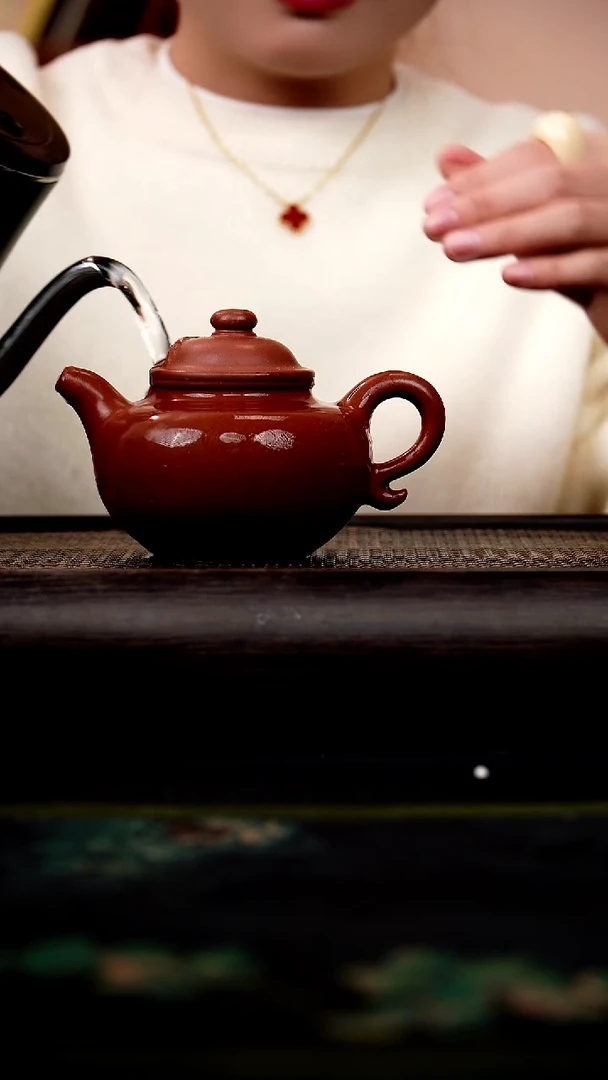 茶壶紫砂冰窖底槽青 莲子壶