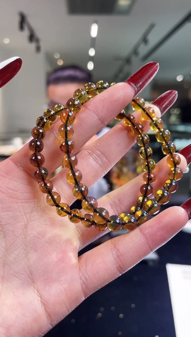 琥珀颈饰未镶嵌缅甸琥珀灵草手串多样性发其一