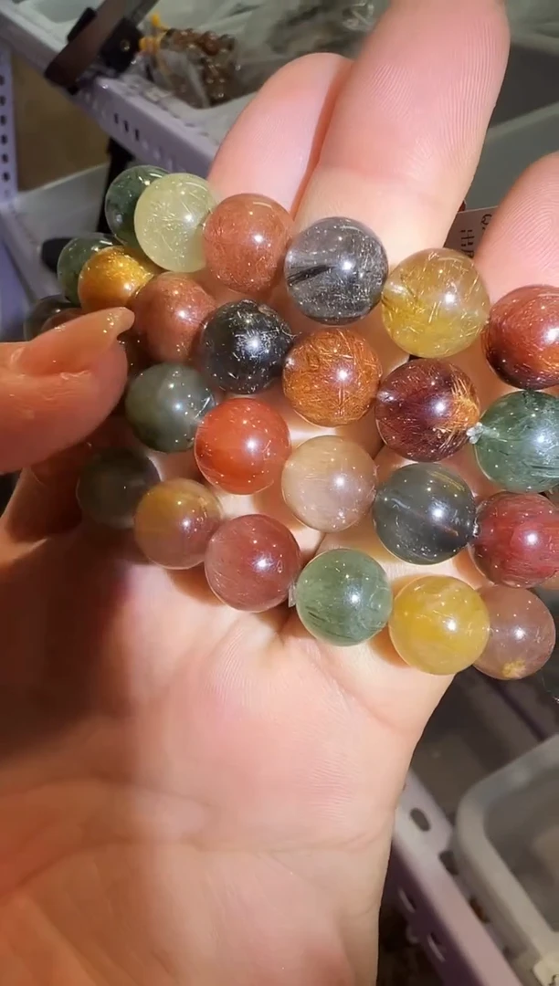 未镶嵌手串水晶彩发晶手串11m+ 多样性发一