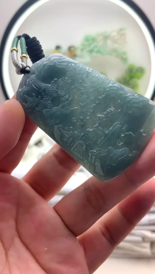 颈饰未镶嵌翡翠山水1