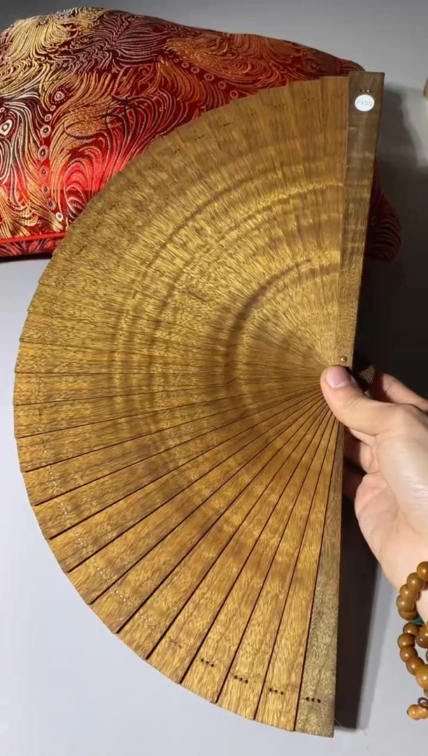 【闪购商品】金丝楠215号21cm精品金丝楠木扇子