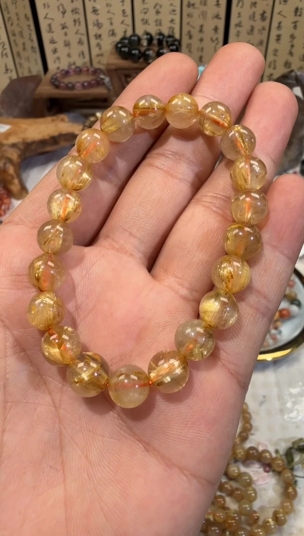 未镶嵌手串水晶SJ-39金发晶钛金 天然水晶 默认微瑕