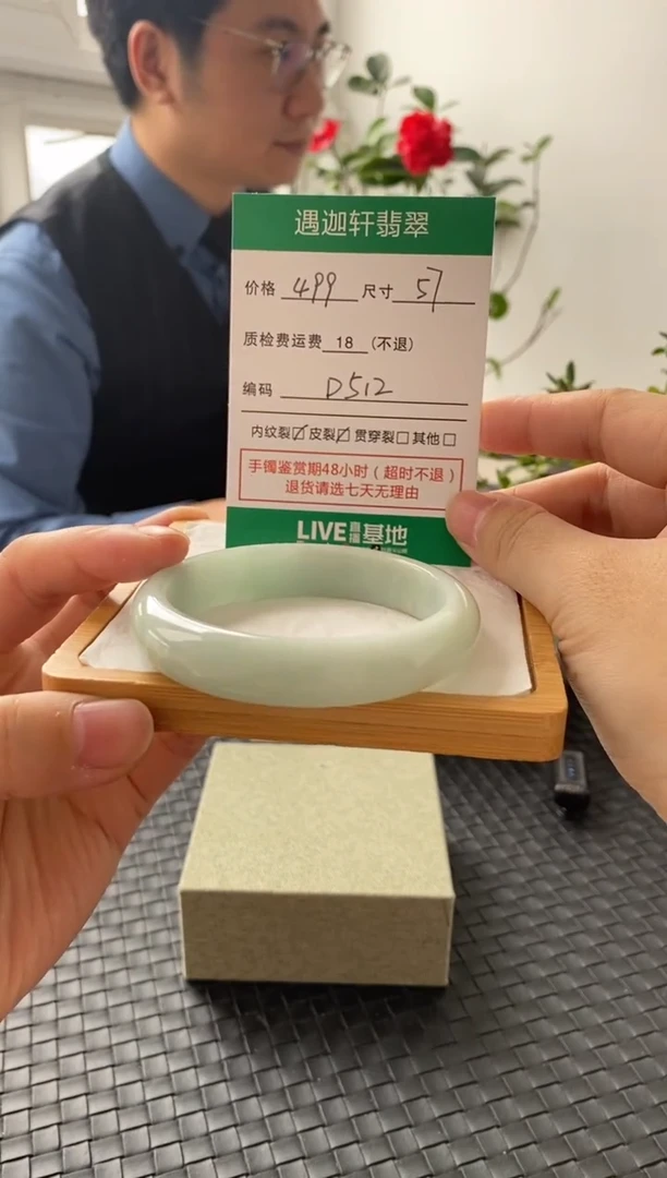 未镶嵌手镯翡翠D512 圈口57