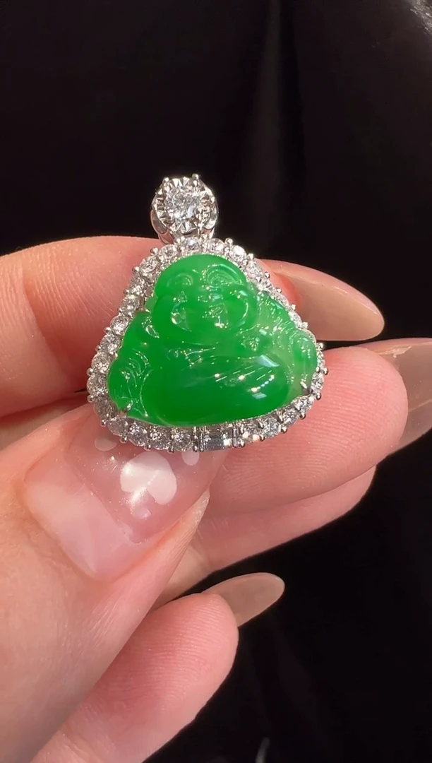 翡翠未镶嵌吊坠(不含链)两用款