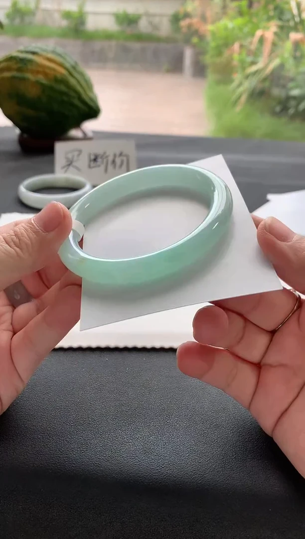 未镶嵌手镯翡翠57圆条买断Y3910