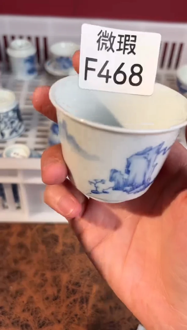 瓷片景德镇手工手绘微瑕F468