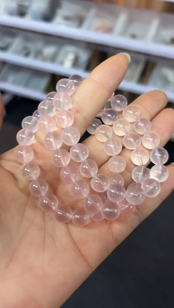 未镶嵌手串水晶粉水晶手串10m+  多样性发一 M52034X