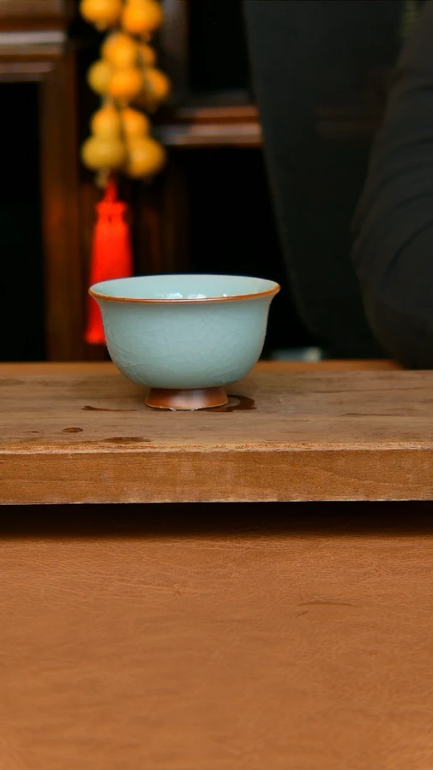 瓷片冰片压手杯全手工原矿