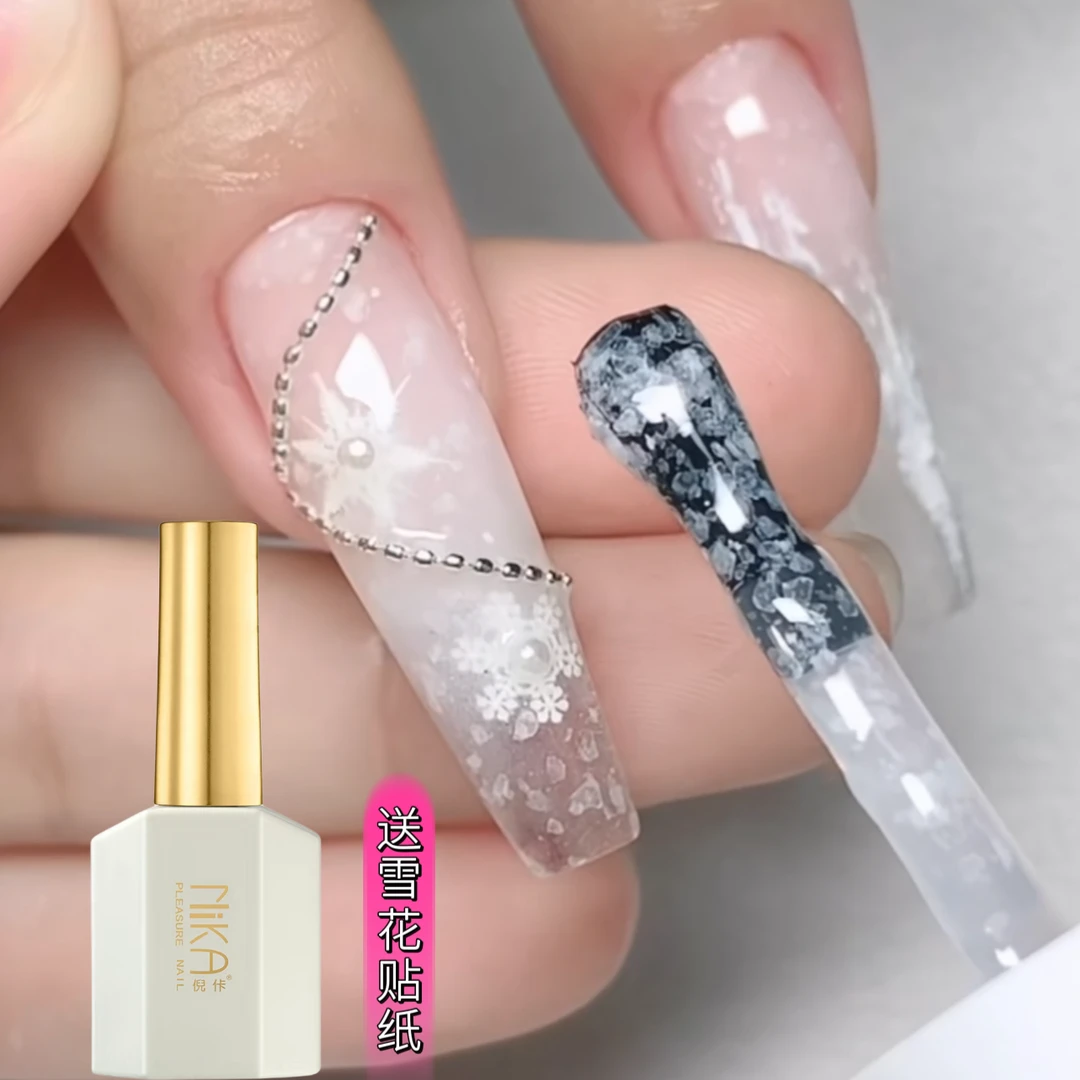 2024年冬季爆款万能雪花指甲油胶百搭流行色圣诞网红款美甲店专用