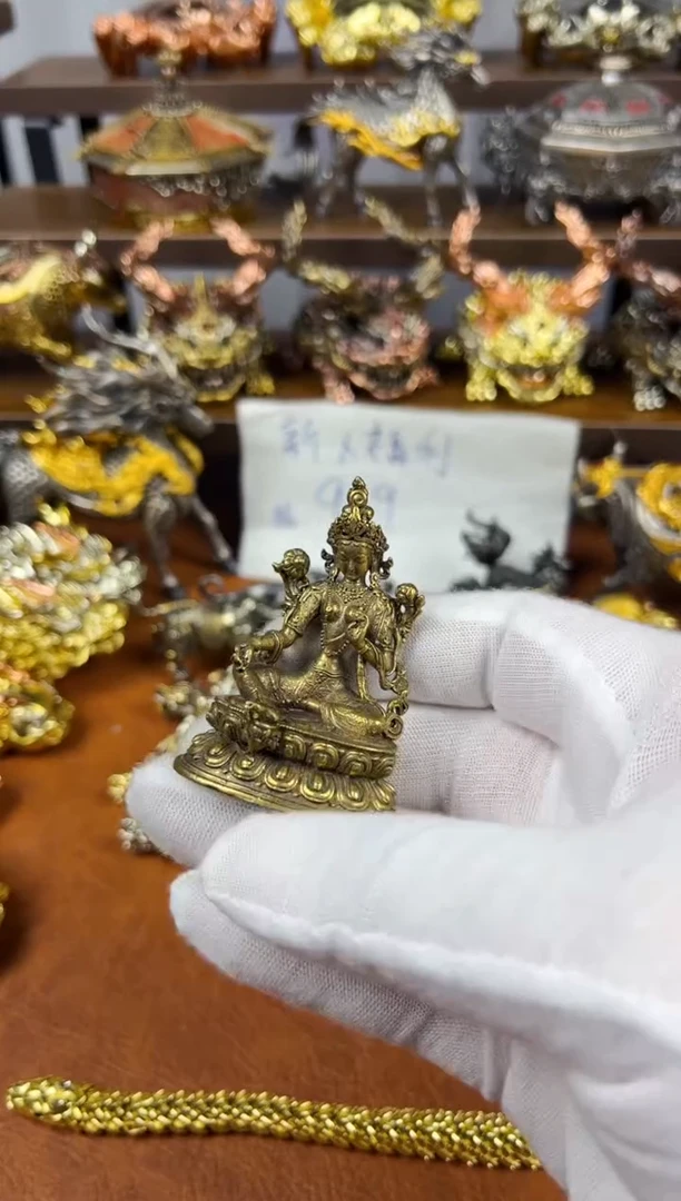 度母黄铜摆件复古小号