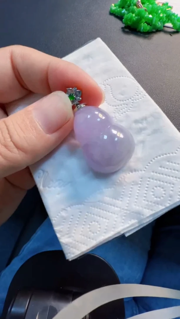 吊坠(不含链)18K金镶嵌翡翠3580