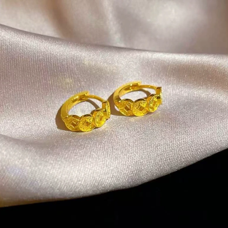 铜合金耳饰 复古新中式碎碎冰耳扣精致小众高级-W7959