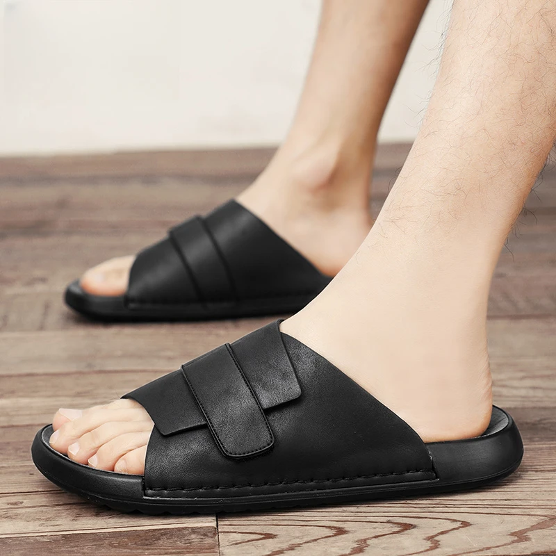 希敦纽勒拖鞋男夏季外穿休闲时尚商务凉拖室外防滑软底沙滩一字拖
