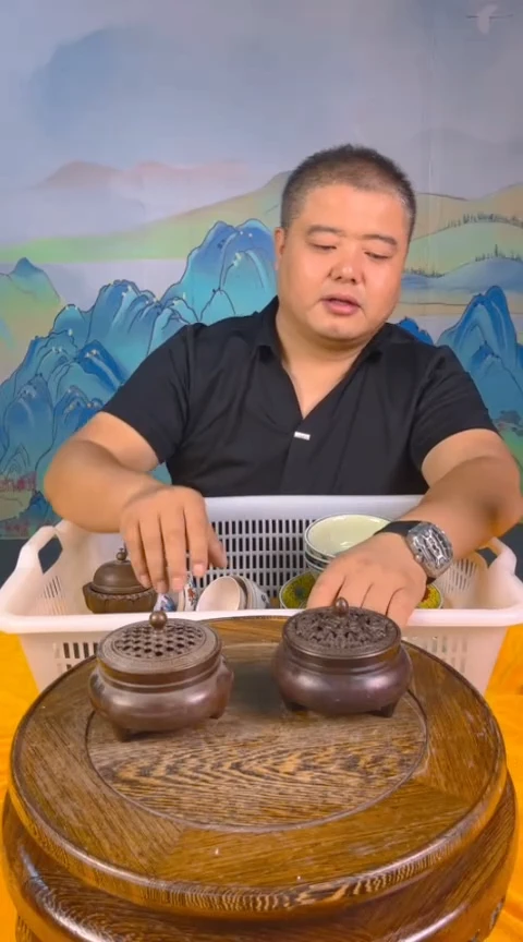 摆件景德镇陶瓷青花摆件37随机一个