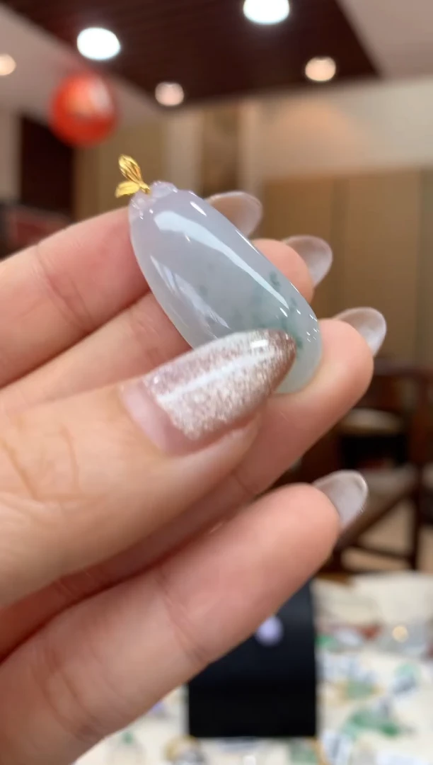 吊坠(不含链)18K金镶嵌翡翠福瓜