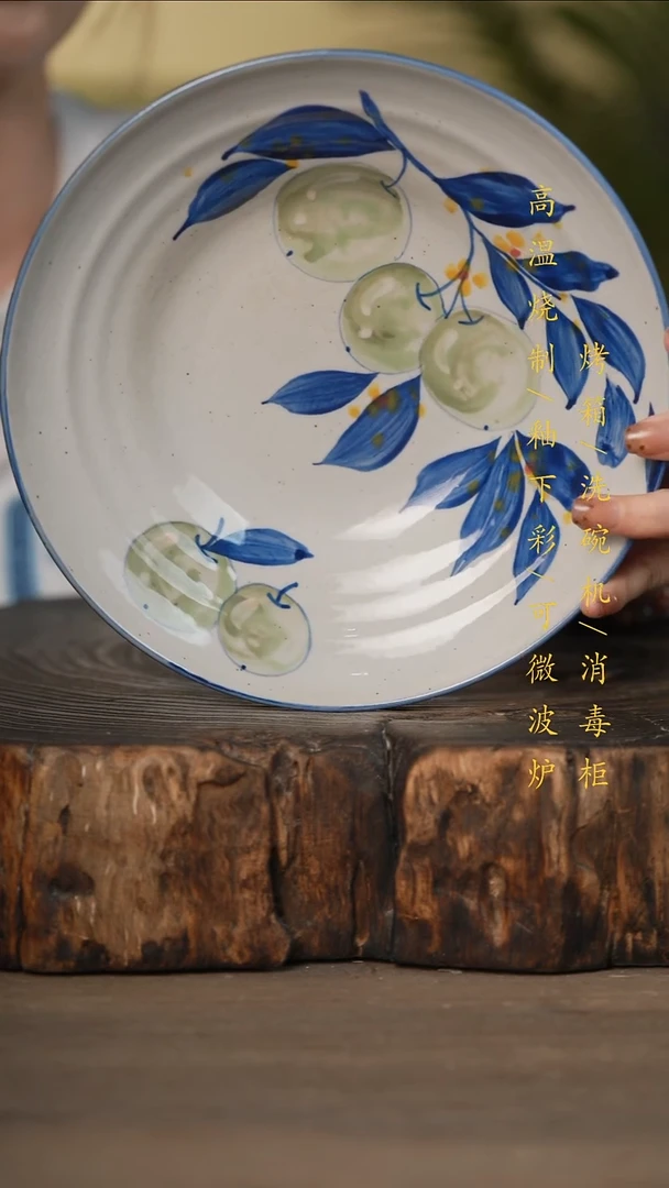 瓷片景德镇高温釉下彩可微波烤箱洗碗机