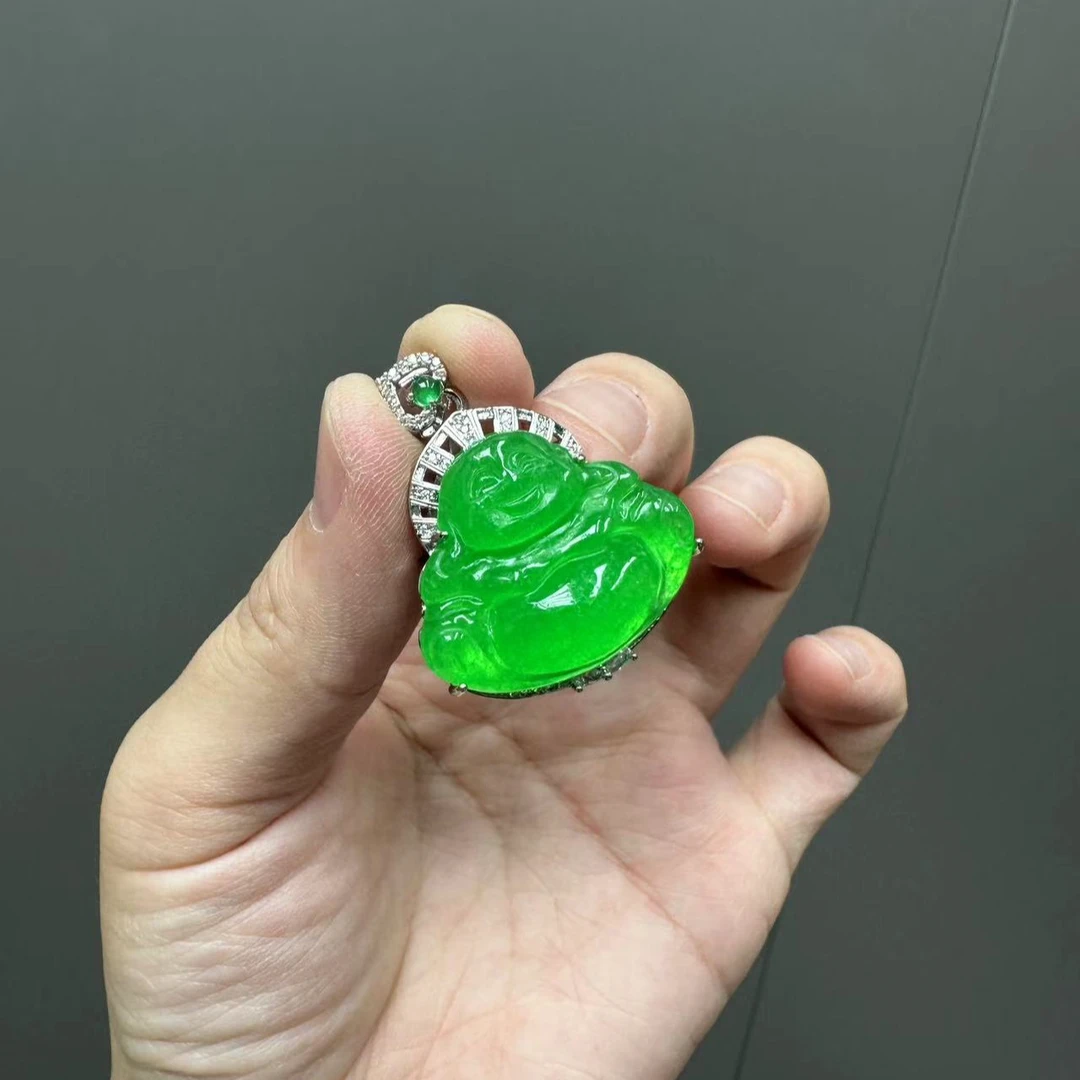 翡翠设计款s925佛公吊坠