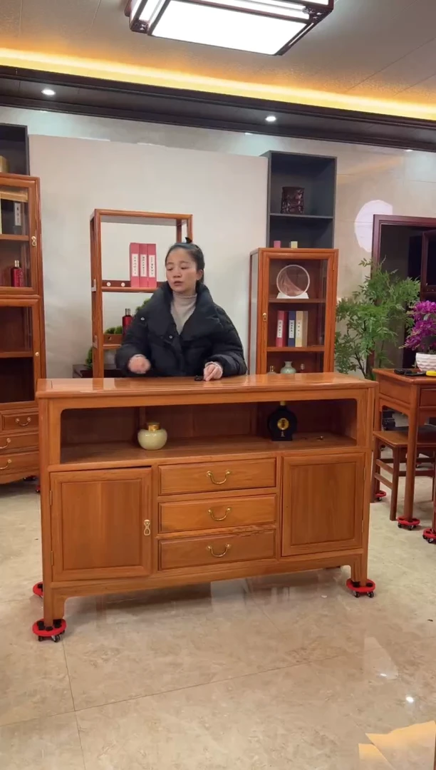 花梨木类端景台新中式餐边柜