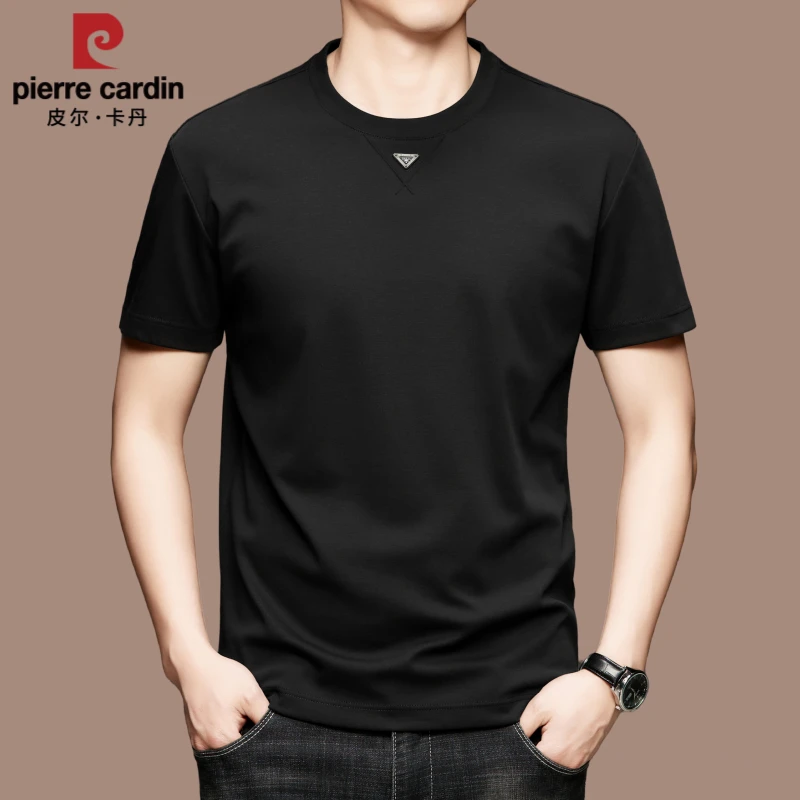 【国际大牌皮尔卡丹】高档男士短袖体恤衫夏季时尚圆领t恤薄款上衣
