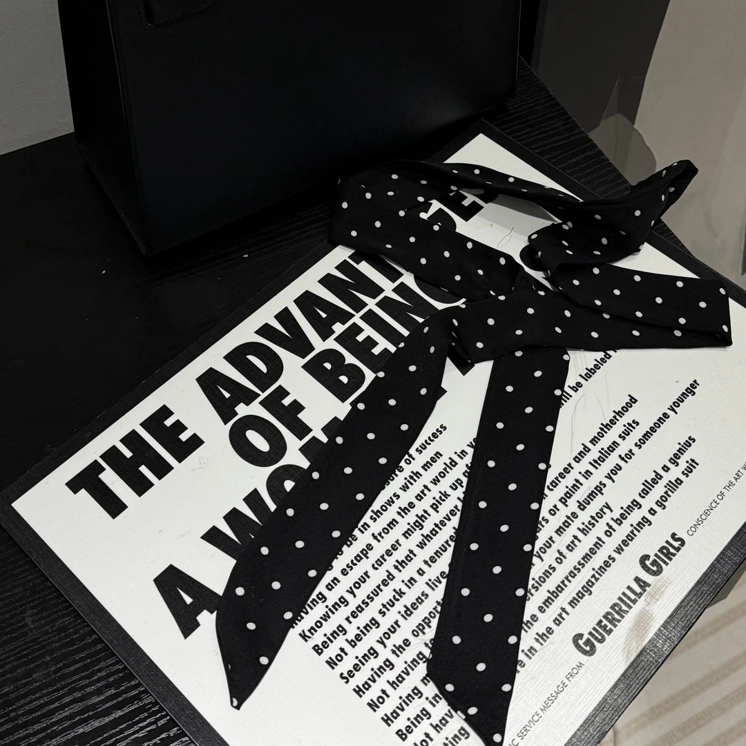 大静推荐【波点丝巾】韩系氛围感波点丝巾长款飘带百搭搭配小围巾