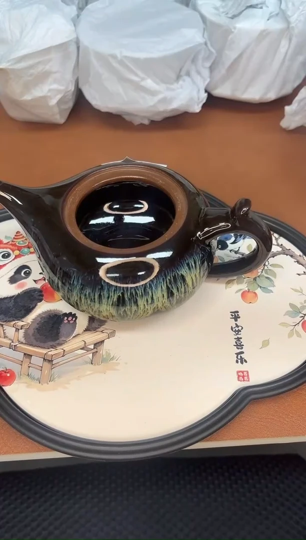 沙金窑变美人泡茶壶
