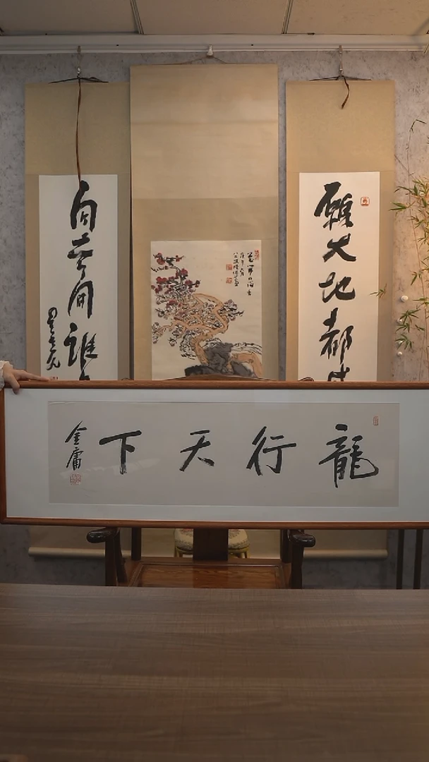 【闪购商品】书法金老师《龙行天下》带框120*40 hk