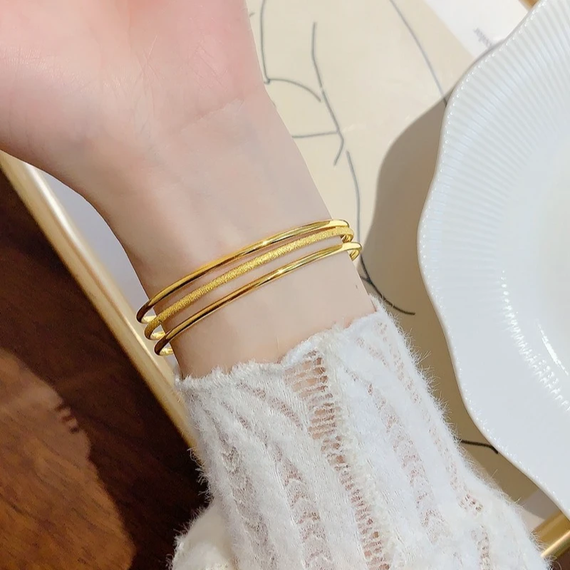 钛钢手镯 三生三世时尚百搭ins手环女小众潮流钛钢不掉色简约轻奢