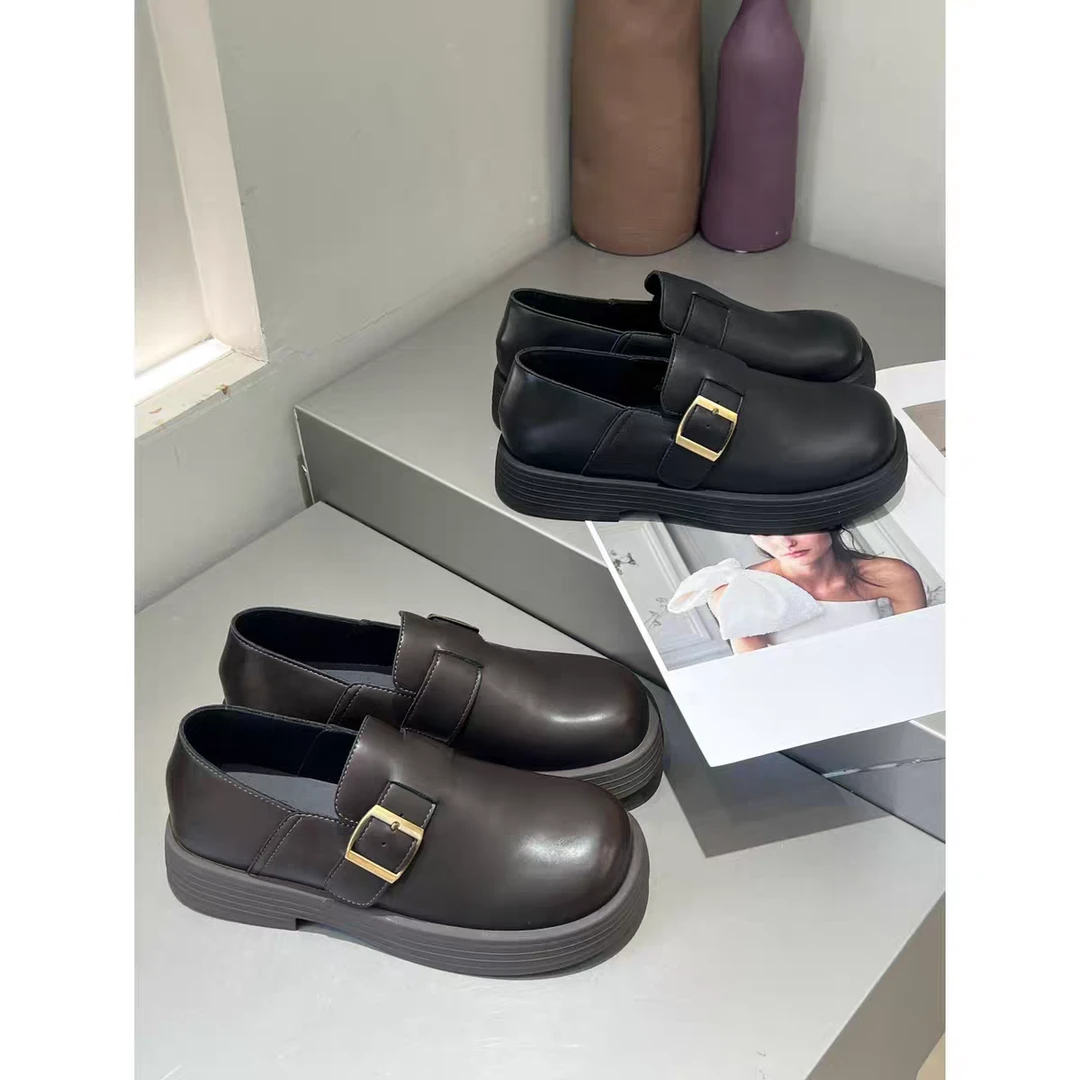 【鞋爱】0588时尚cece复古大头厚底小皮鞋新款英伦乐福鞋防滑单鞋