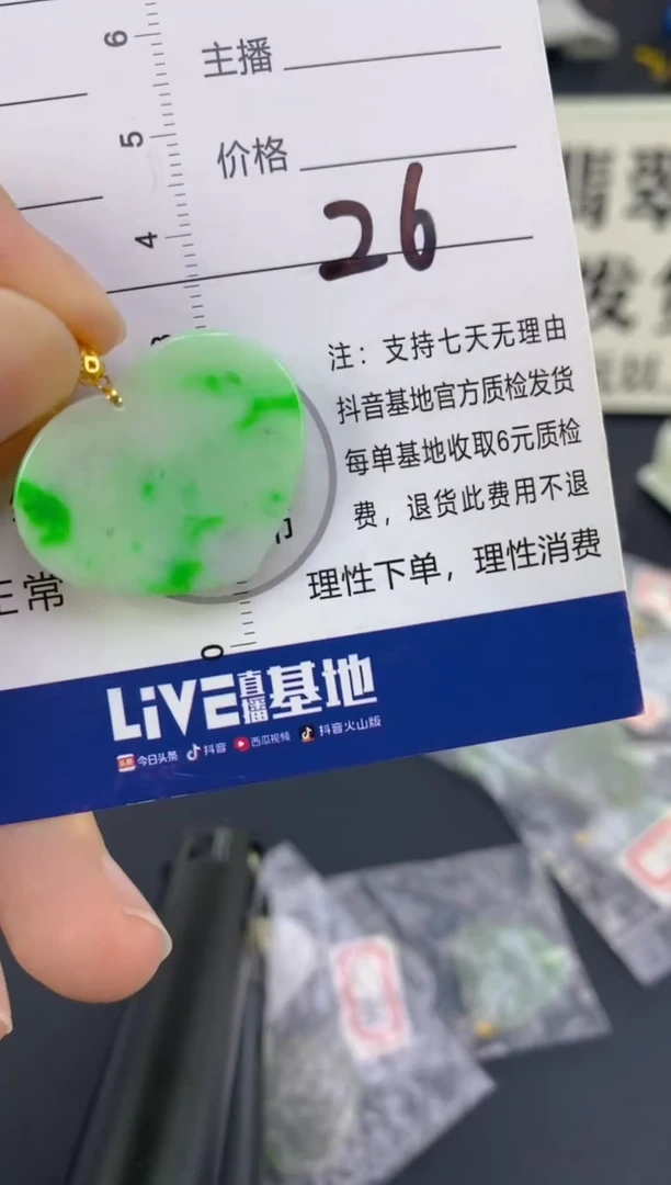 【闪购商品】翡翠颈饰18K金镶嵌天然A货翡翠