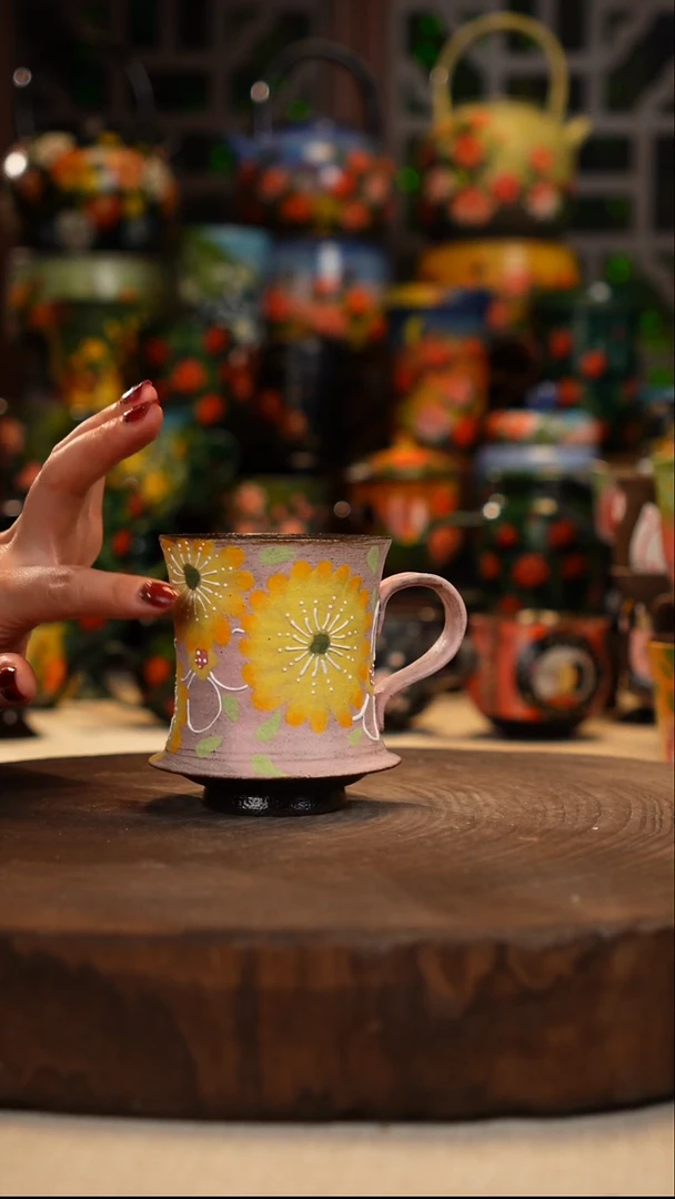 紫砂油画手绘釉下彩