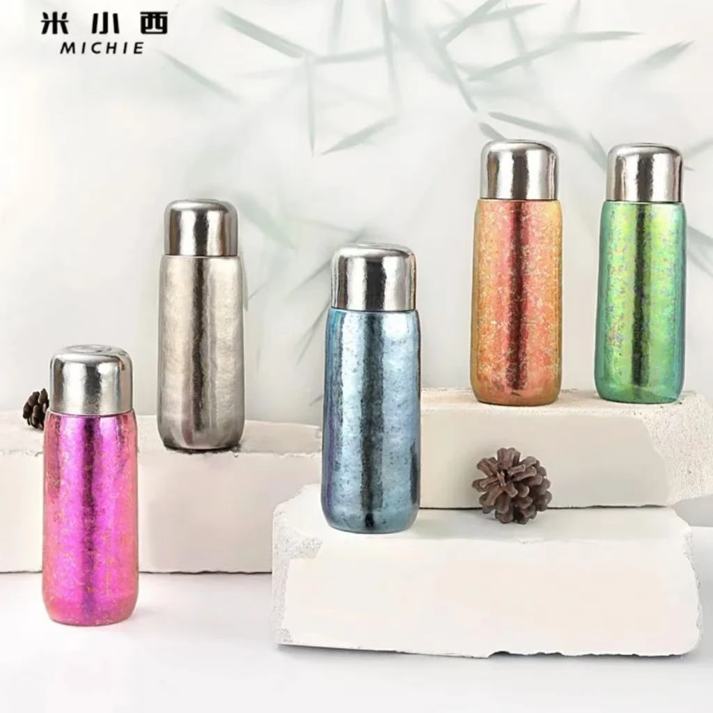 米小西纯钛保温杯磁悬浮高档磁吸钛杯内外双层抽真空保温杯子水杯