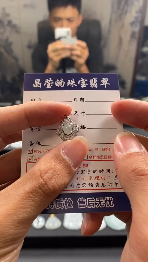颈饰银S925镶嵌翡翠0366684160