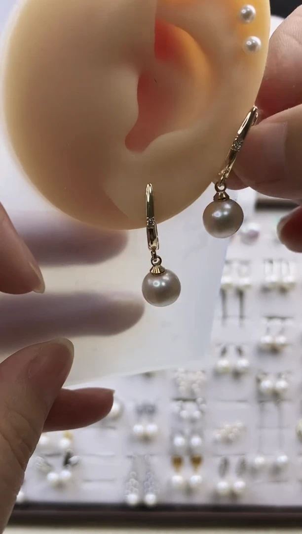合金耳饰淡水珍珠43圆珠