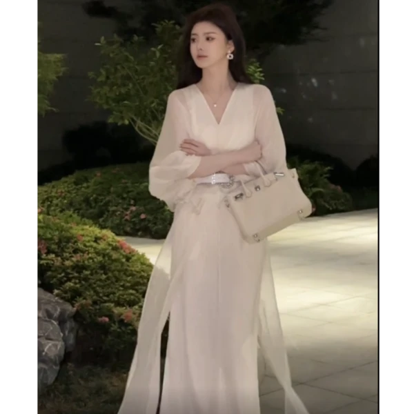 法式轻熟风穿搭套装女2025夏季新款御姐气质V领防晒衬衫阔腿裤潮