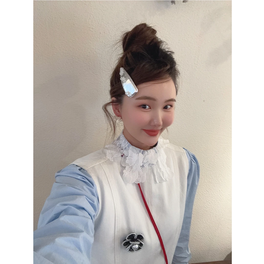 智英欧尼 NO退NO换【蕾丝领衬衫小众ins炸街高级感女装百搭】