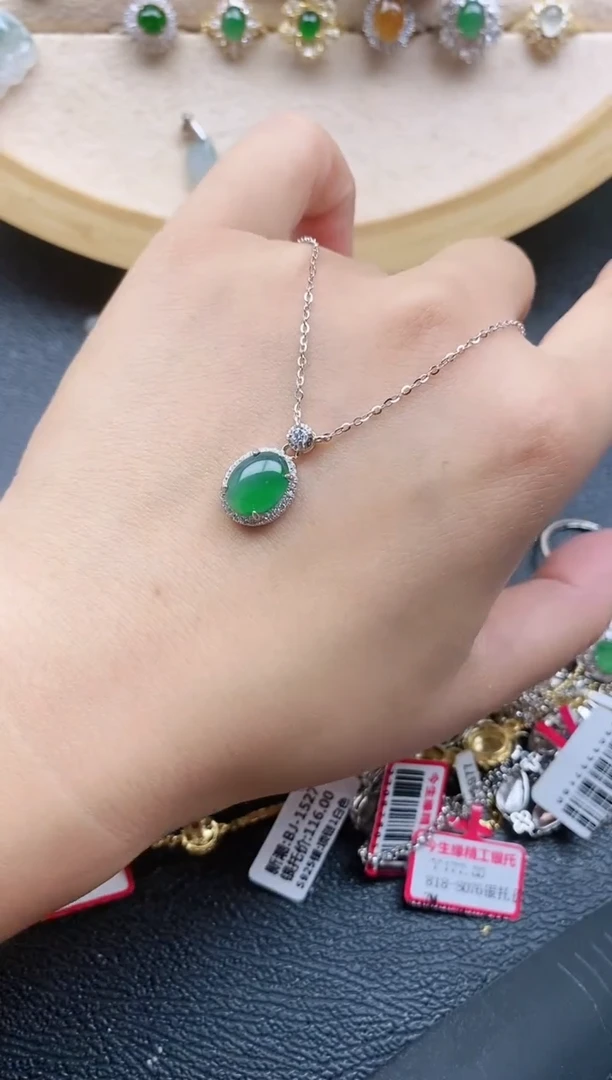 翡翠戒指银S925镶嵌11111