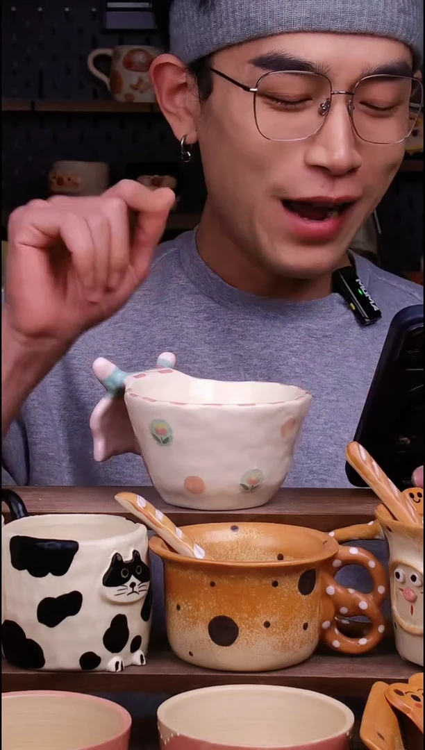 杯子陶景德镇可爱设计师款陶瓷