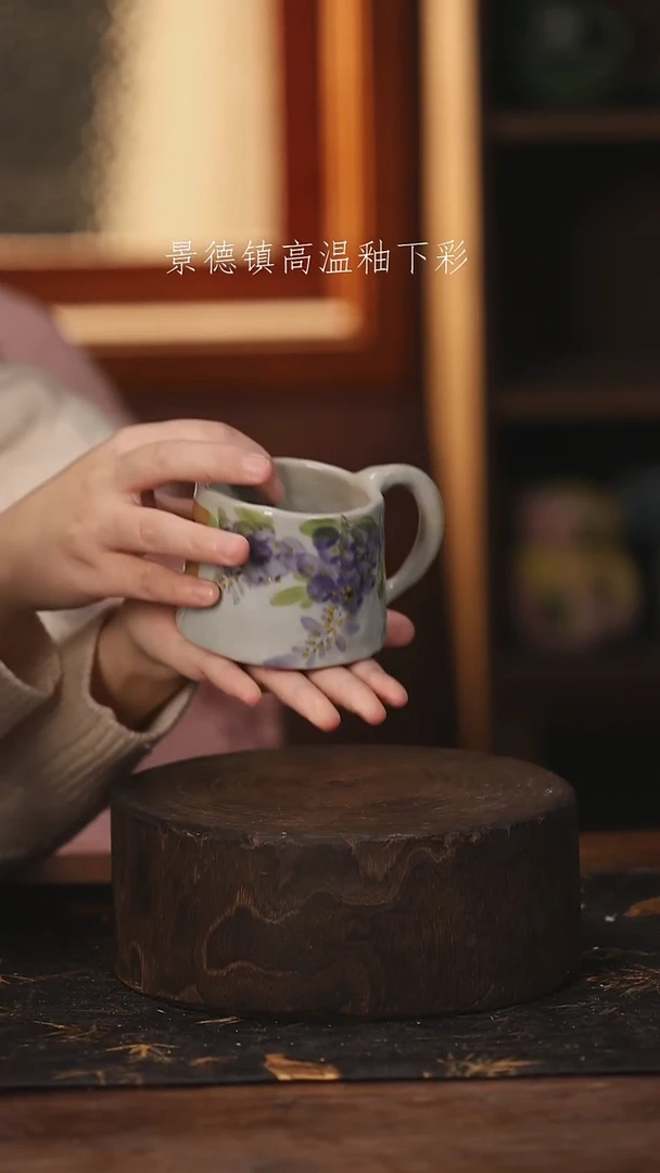 陶瓷景德镇高温釉下手绘陶瓷@L080@